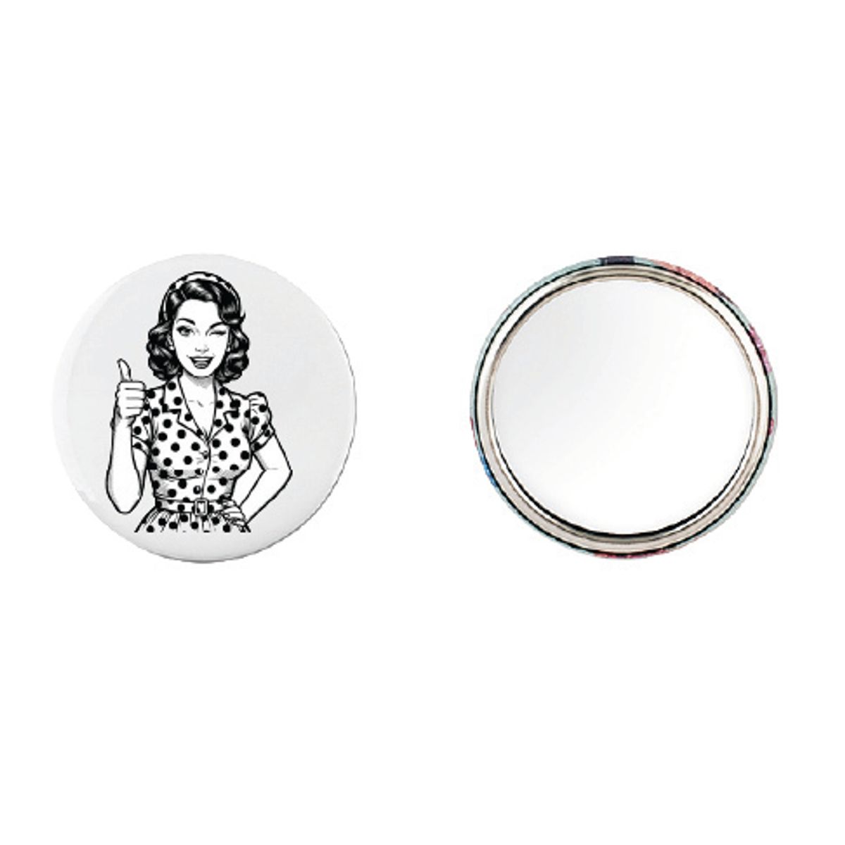 Pin Up Thumbs up Button 55mm, Velg alternativ i menyen