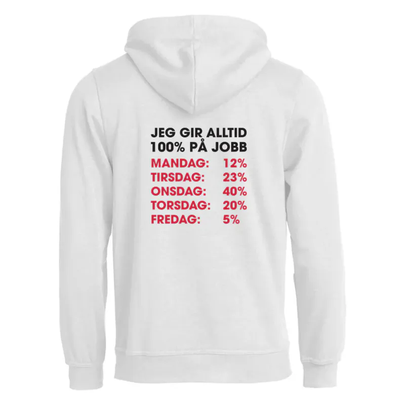 Jeg gir alltid 100% - hettegenser