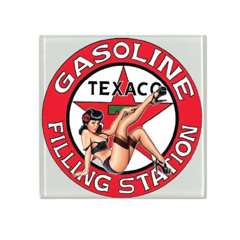 Dekorative ØL/Glassbrikker Gasoline Texaco