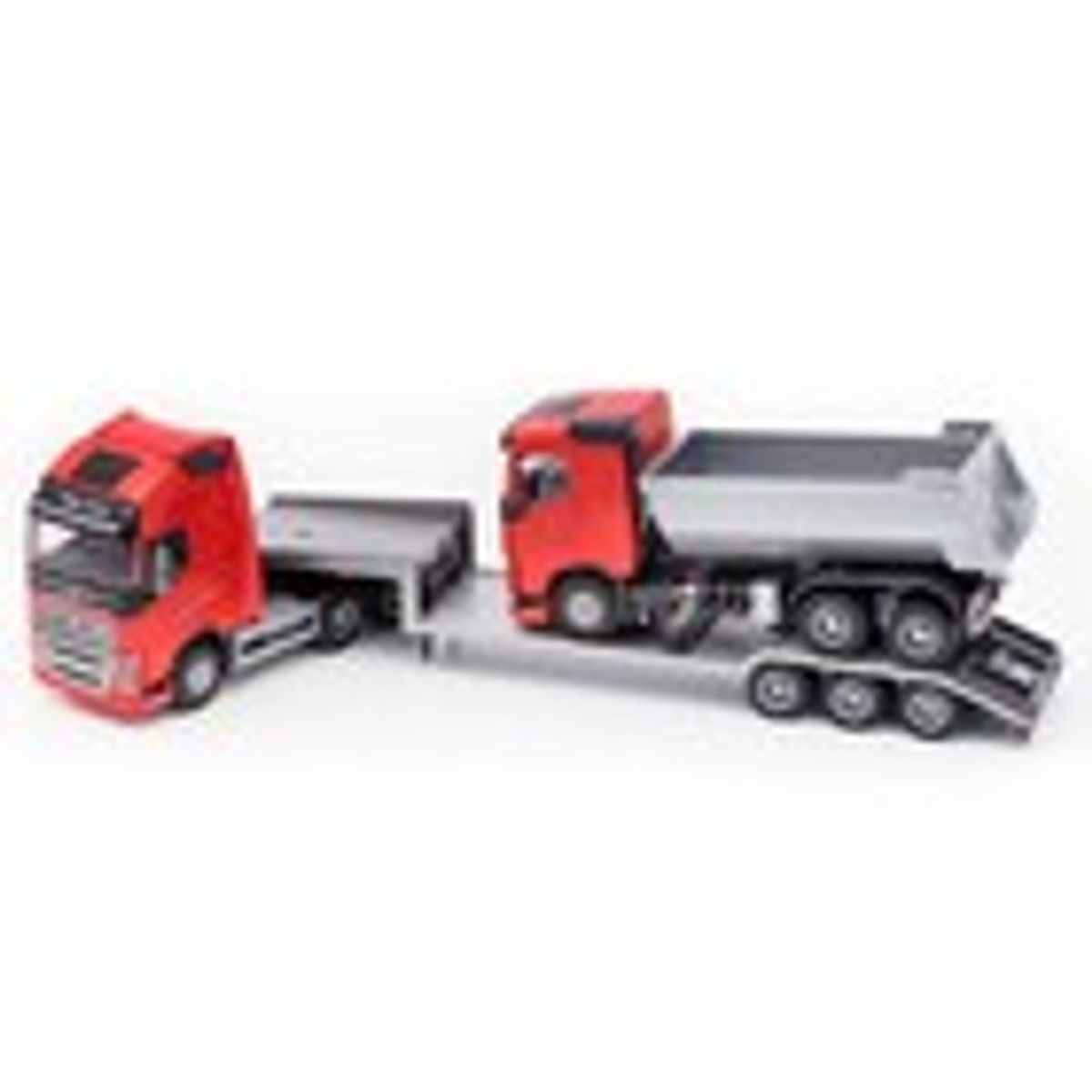 EMEK LASTEBIL RØD VOLVO TREKKVOGN FH16/750 MED MASKINSEMI OG RØD