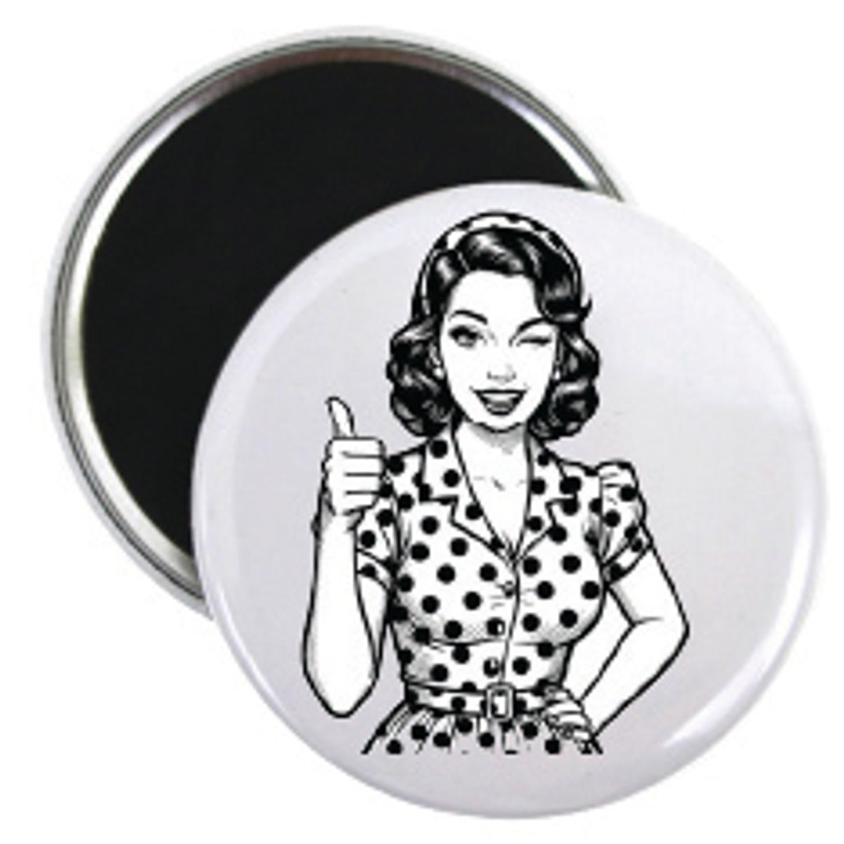 Pin Up Thumbs up Button 55mm, Velg alternativ i menyen